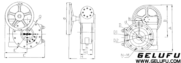 QDX3-G係列部分回轉(zhuǎn)型閥門手動(dòng)裝置