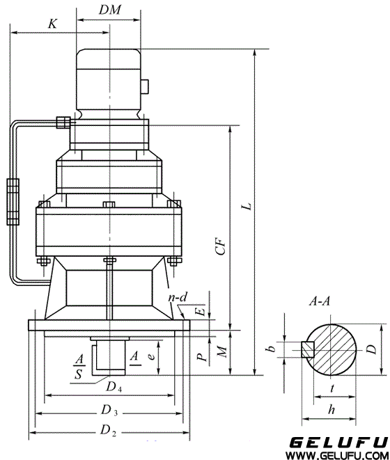 XLS、XLSD擺線針輪減速機外形及安裝尺寸
