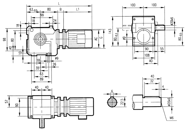 GS37係列減速電機(jī)安裝結(jié)構(gòu)尺寸