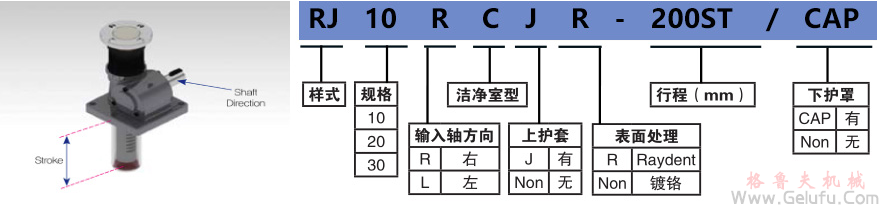 潔凈室RJ-DC高速齒條升降機型號標(biāo)示